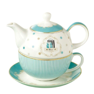 Teiera con Tazza Incorporata in Porcellana